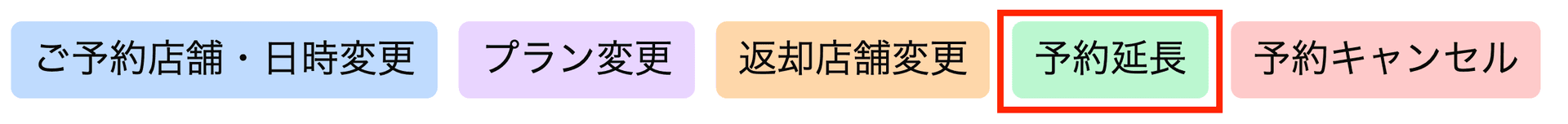 マイページでのレンタル期間延長画面
