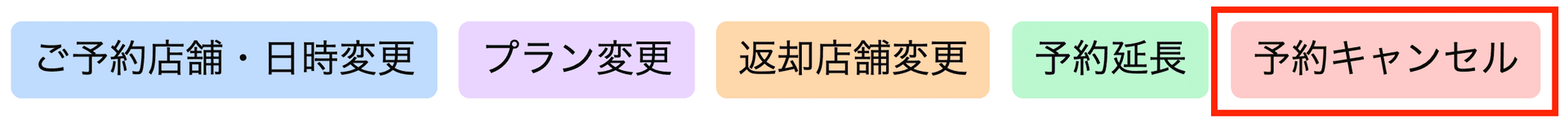 マイページでのキャンセル画面