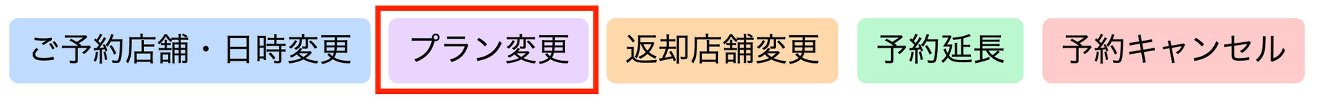 マイページでのプラン変更画面